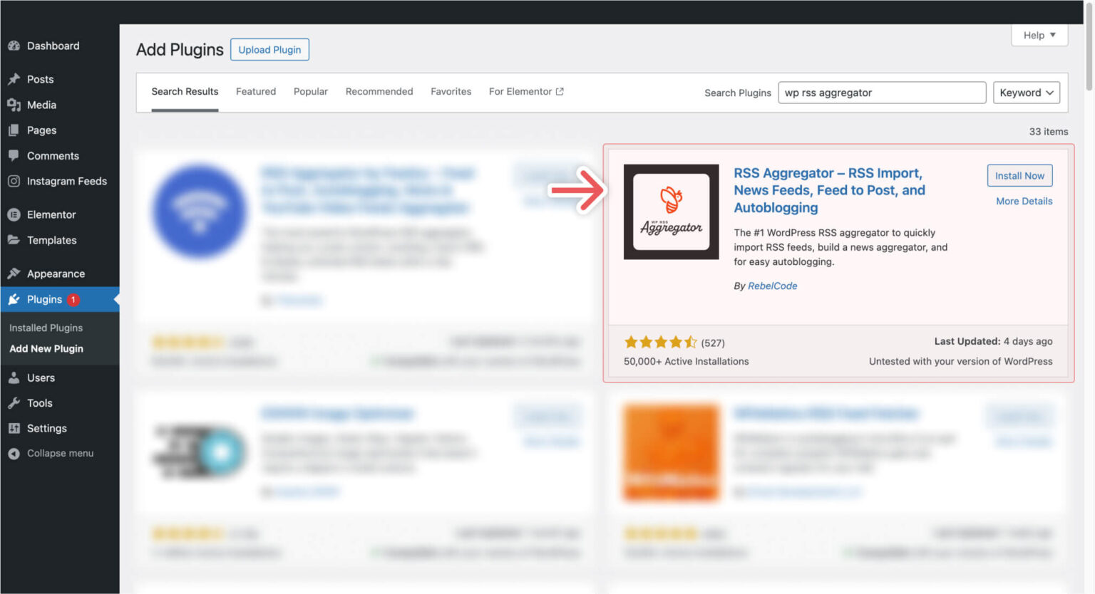 Downloading & Installing the Free Core Plugin - WP RSS Aggregator