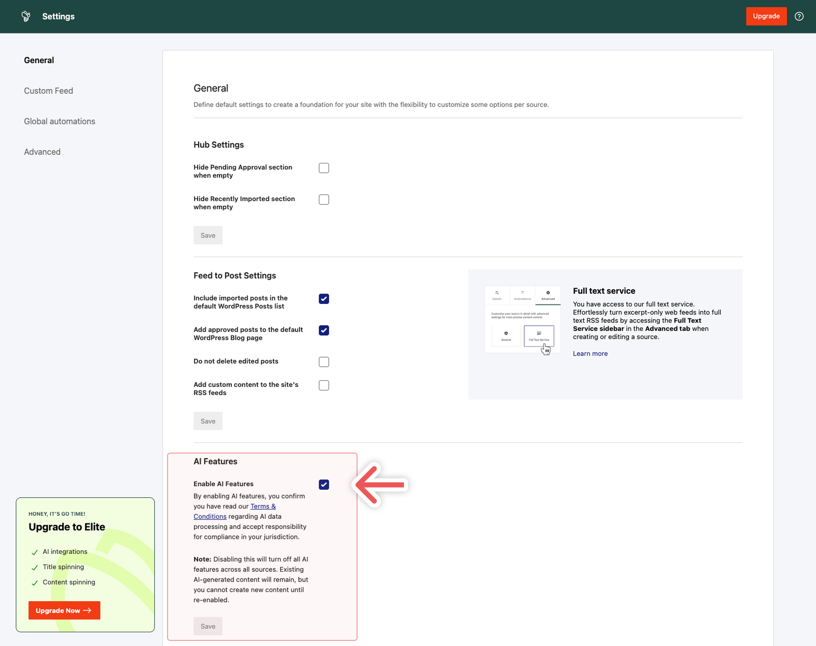 Setting up AI Summaries for a Source - WP RSS Aggregator