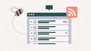 Reddit RSS feed bee browser illustration