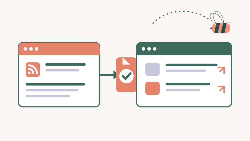 A source article passing through a permission check before appearing in a curated WordPress news section