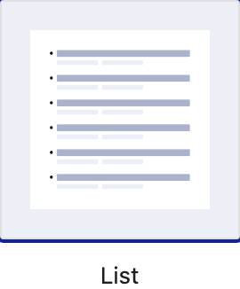 The List layout selected in Aggregator, with its complete native selection border visible.